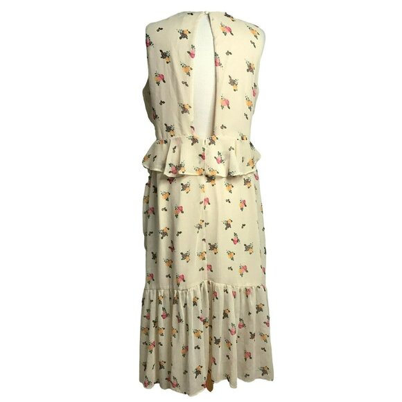 Miss Selfridge Floral Ruffled Open Back Cottagecore Tiered Lined Dress Sz 12 NEW - Picture 7 of 10